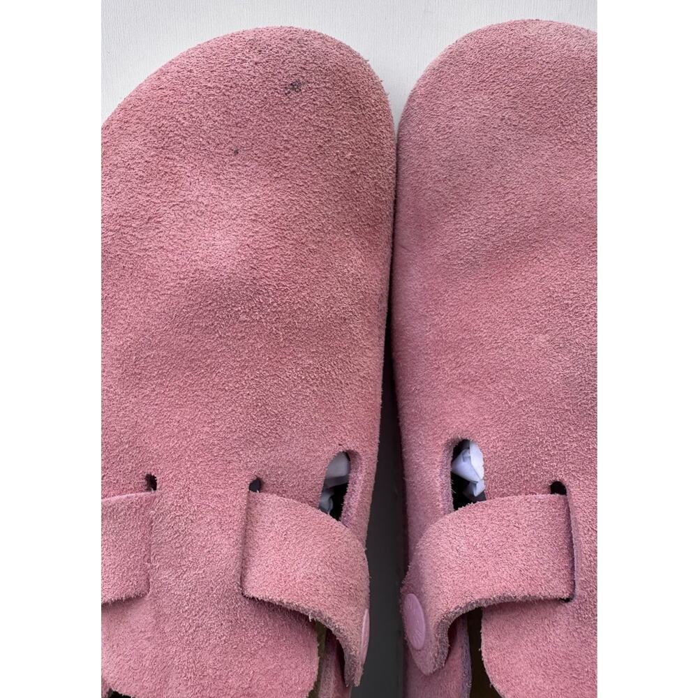 Stained Birkenstock Boston Bs Color Candy Pink Suede Ladies Size 8 - Picture 8 of 12